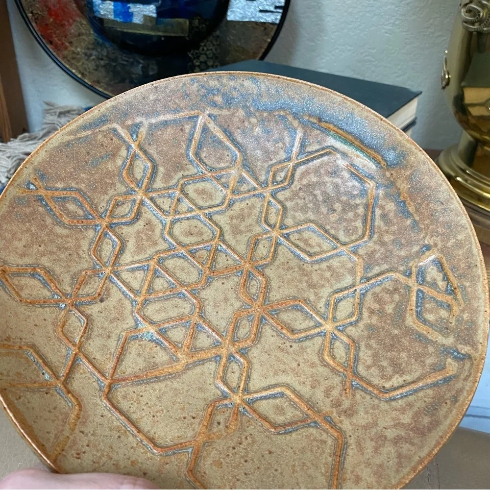 Geometric Honeycomb Handcrafted Pottery Dish